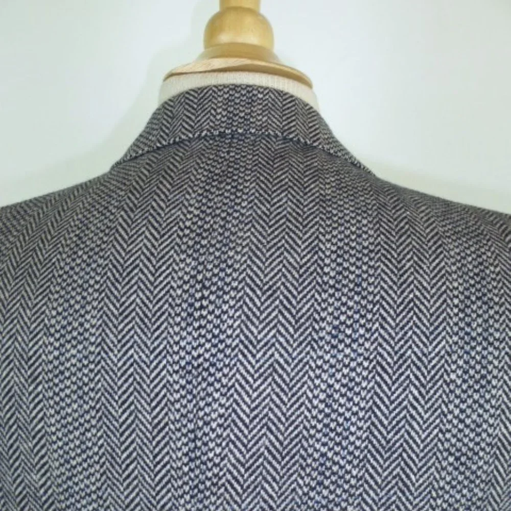 Bellamin Malibu black herringbone tweed  cashmere 42 Vintage
